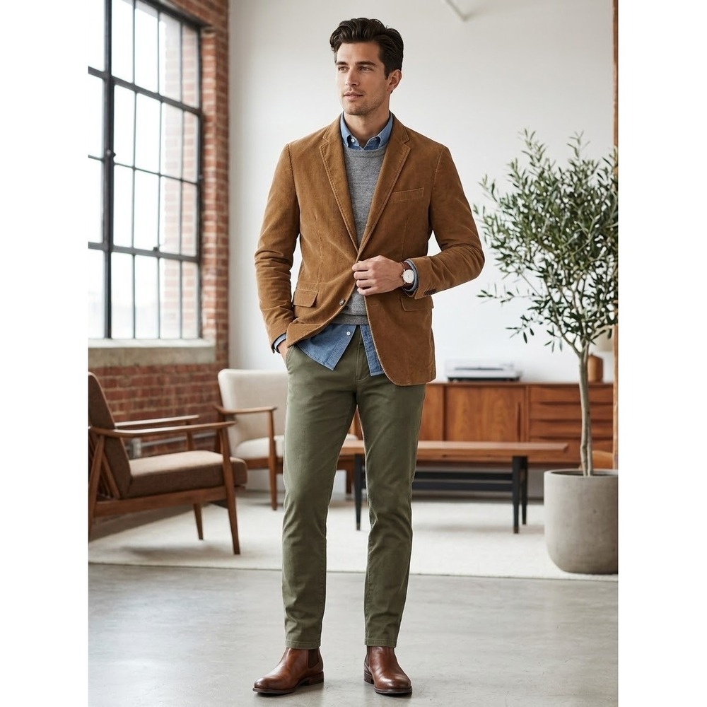 J.Crew Ludlow Jacket Mens Large Tan Corduroy Blazer 20782 HO10 Cotton Sport Coat